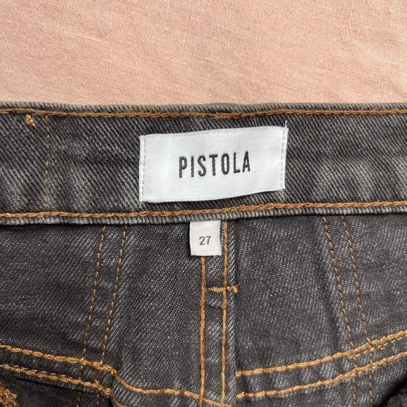 Pistola Rumi High Rise Cut Off Skirt in Black Vinyl. Size 27 - Picture 7 of 10